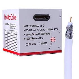 Five Star 840449103517 Cable 1000 Ft. Rg6 Quad Shielded Coaxial For Use With Audio Vid Five Star 840449103517 Cable 1000 Ft. Rg6 Quad Shielded Coaxial For Use With Audio Vid