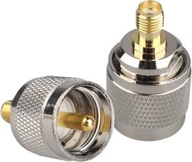 Futheda 313057547542 2pcs Sma Female To Uhf Pl-259 Male Pl259 Adapter Nickel Plated So239 Plug