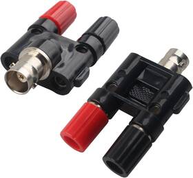 E5112 Futheda 2pcs Bnc Female To Dual Banana Jack Socket Adapter Binding Post Coupler R