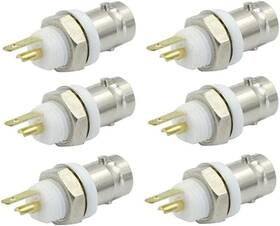 Gdqlcnxb 445046161125 Bnc Female Jack Bulkhead Solder Panel Mount Insulated Coax Rf Connector - 6 Pcs