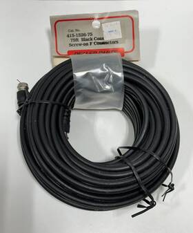 415-1526-75 Golden Contact Inc 75 Ft Black Coax Cable With Screw On F Connectors Rg 59u Radio Shack