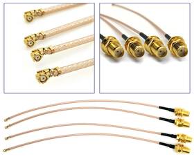Gp Electric 655172923536 Pack Of 4 Rf U.flipex/ipx Mini Pci To Sma Female Pigtail Antenna Wifi Coaxial