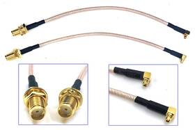 Rg316 Gp Electric 655172923567 Pack Of 2 Rf Pigtail Sma Female Antenna Connector To Mmcx Male Coaxial Cab