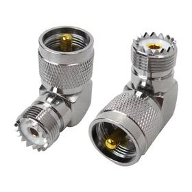 So-239 Grabote 437681404484 2x Uhf Pl-259 Male Plug To Female Jack 90 Degree Right Angle Rf Co