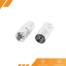 Gryfton 669739144364 2 X Pal Female To F Male Tv Rf Antenna Catv Fm Coaxial Adapter