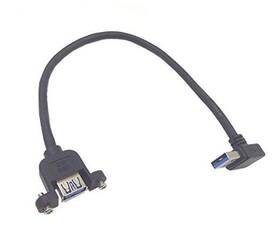 Haokiang 0667673116881 Panel- Mount Usb 3.0 Extension Cable 1 Ft/30cm 90 Degree Up Angle