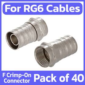 Hdmi And More 619162049019 40 Pack F-type Crimp-on Connectors Male Plug Rg6 Coaxial Cable Antenna Connector Hdmi And More 619162049019 40 Pack F-type Crimp-on Connectors Male Plug Rg6 Coaxial Cable Antenna Connector