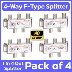 Rg59 Hdmi And More 619162051289 4 Pack 4-way F-type Coaxial Splitter Satellite Cable Coupler Rg6 5-2050 Mhz