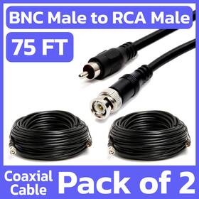 Rg59 Hdmi And More 619162053399 2 Pack 75 Feet Bnc To Rca Cable Adapter Coaxial Wire Cctv Audio Video Cord Rg59 Hdmi And More 619162053399 2 Pack 75 Feet Bnc To Rca Cable Adapter Coaxial Wire Cctv Audio Video Cord