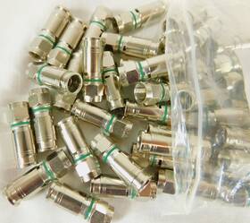 Slcu-6q Holland Rg6 Compression F Connectors For Quad - Quantity Of 44 Slcu-6q Holland Rg6 Compression F Connectors For Quad - Quantity Of 44