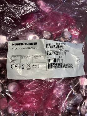 Huber Suhner 11 4310-50-3-x2/033 -h Coaxial Connectors Qty 100 Huber Suhner 11 4310-50-3-x2/033 -h Coaxial Connectors Qty 100