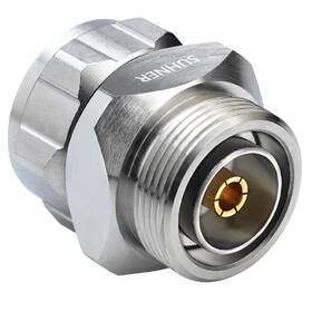 Huber Suhner 23003870 7/16ths 50ohm Coaxial Adapter Plug/jack
