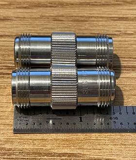 N-50-0-2 Huber Suhner 31 N-50-0-2/133 Lot Of 2 Rf Coax Adapter Female N To Jack 50 Ohm