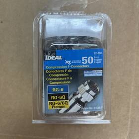 Ideal 783250926503 Rg6/rg6 Quad Universal Coaxial Compression F-connector Pack Of 50