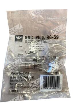 Ideal Ia-3618 Bnc Plug 75 Crimp Connector For Rg-59 Coax Cable