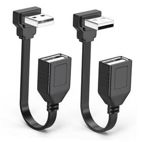 Juxinice Usb20-mfwt-03 2pcs 90 Degree Usb2.0 Extension Cable Flat Right Angle Usb 8 Inches Rightangle