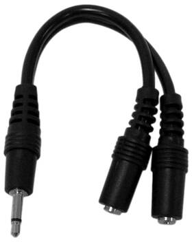 Kalibur Kac3bx 6 Inch Long Y Cable 3.5mm Male Plug To Double Female
