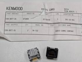 E08-0877-05 Kenwood Lot Of 2 New Tk-880 Modular Jacks Part# E08-0877-05 Kenwood Lot Of 2 New Tk-880 Modular Jacks Part#