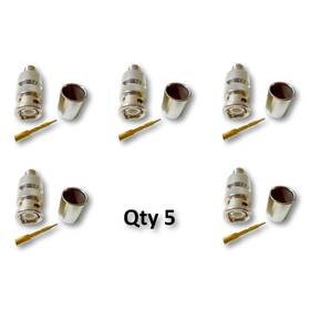 Kc-59-642m06 Kings Electronics Co Inc Kc59642m06 5x Bnc Male Crimp Connectors For Belden 8214 9913 9914 Cable