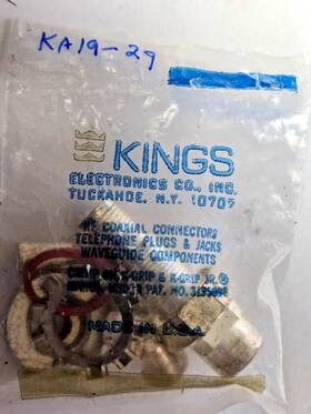 Ka-19-29 Kings Tnc Male Panel Mount Rf Connector To Coax Kit 50 Ka-19-29 Kings Tnc Male Panel Mount Rf Connector To Coax Kit 50