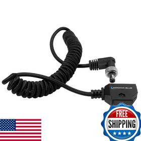 B0cthnjrny Kondor Blue Coiled D-tap To Locking Dc 2.5mm Cable 16-32in Nylon Braided Black