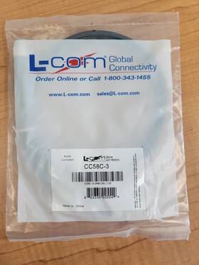 Cc58c-3 L-com Rg58c Coaxial Cable Bnc Male / 3ft New