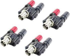 Lagogia 313106539535 4mm Bnc Female To 2x Dual Banana Coaxial Rf Binding Post Adapter Conn