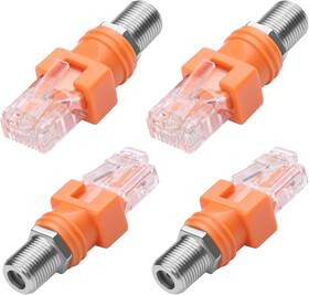 Lemeng 313044170173 Cerrxian F To Rj45 Converter Adapter 4 Pack R-f Female Male Ethernet