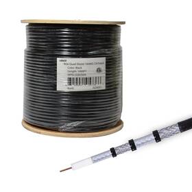 Logico 804551057366 Rg6 Quad Shield Coaxial Cable 18 Awg 1000ft Bulk Coax Satellite Tv Black Logico 804551057366 Rg6 Quad Shield Coaxial Cable 18 Awg 1000ft Bulk Coax Satellite Tv Black