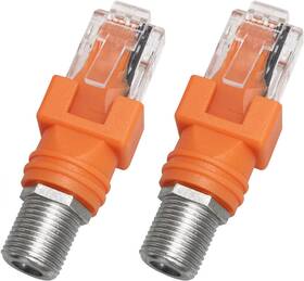 Rf-rj45-cacbcsc-2 Luorng 2pcs Rj45 Converter Adapter Coaxial Barrel Coupler Connector Coax Straig