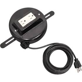 W9y-lwa-re20 Luxor 20 Ft Retractable Power Cord Two Outlet Black