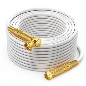 Maximm 810102875334 Rg6 Quad Shield Coaxial Cable 100 Feet 90 Degree Angled Cord For Tv Ca