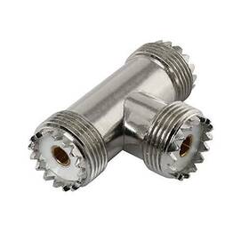3w-rcaf-f2fx1 Maxmoral 3 Way Rf Coaxial Adapter Uhf Female To 2 Jack T Type Coax