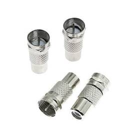 Maxmoral 713838212827 4pcs F Type Connector Straight Coax Cable Adapter Male To Rca Female