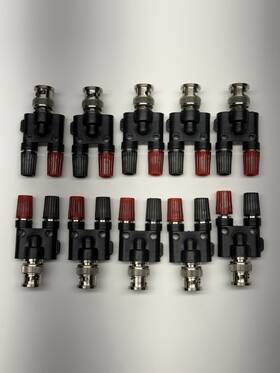 Misumi Wtn1046 10 Pack - Bnc Male Plug To Two Dual Banana Female Jack Coaxial Connector Adaptor