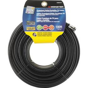 140028-00 Monster 050644622588 Cable Rg6 Quad 100ft Blk By Jhiu Mfrpartno