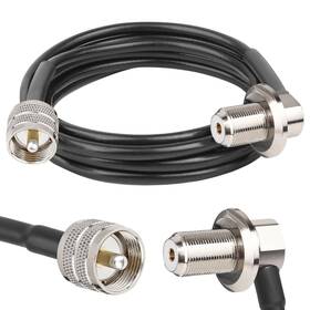 So239 Mookeerf 445041141108 Rg58 Uhf Pl259 Male To Female Right Angle Bulkhead Mount Coax Cable - 6ft