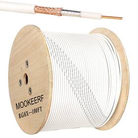 100ftpvc Mookeerf 606408798282 Rg8x Coaxial Cable White Marine Antenna Mini8low Loss Rg 8x