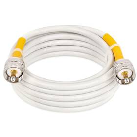 Pl-259 Mookeerf 606408798329 Pl259 Cb Coax Cable 15ft Rg8x Uhf Male Pvc White Marine Antenna