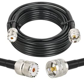 Pl-259 Mookeerf 609755090665 Uhf Cb Coax Cable 25ft Rg58 Male To Female Low Loss Extension