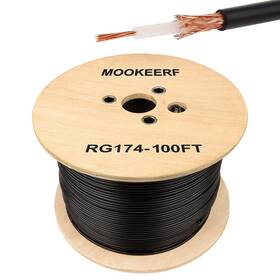 Rg174 Mookeerf 614164800729 Coaxial Cable 100ft Low Loss 100 Feet Coax 50 Ohm