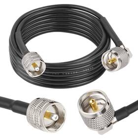 Pl-259 Mookeerf 635393651562 Cb Coax Cable - Rg58 Uhf Male To Right Angle Coaxial 20ft L