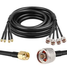 Mookeerf 635405407125 N Male To Sma Cable - 10ft Quad-rg58 Extension Low-loss Coaxia