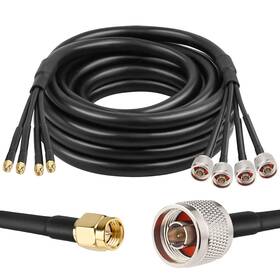 Mookeerf 635405407132 N Male To Sma Cable - 20ft Quad-rg58 Extension Low-loss Coaxia