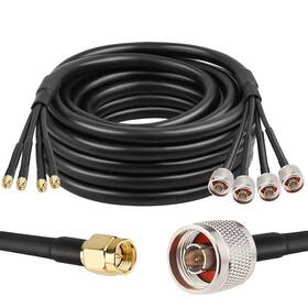 Mookeerf 635405407149 N Male To Sma Cable - 30ft Quad-rg58 Extension Low-loss Coaxia