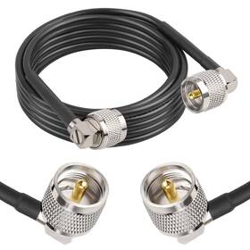 Pl-259 Mookeerf 639395257197 Cb Coax Cable - 10ft Rg58 Uhf Male To Right Angle Coaxial L
