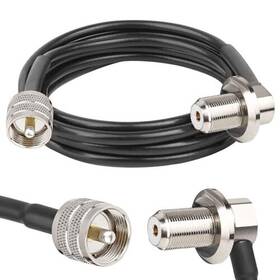 So239 Mookeerf 658359674108 Rg58 Uhf Pl259 Male To Female Right Angle Bulkhead Mount Cable - 6ft Cb