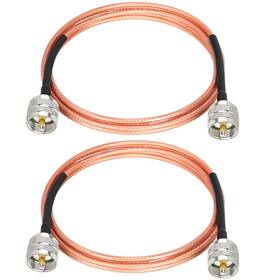 Pl-259 Mookeerf 658361451896 Cb Coax Cable 5ft 2 Pack Uhf Pl259 Male To Antenna Rg316