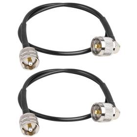Pl-259 Mookeerf 658361452145 Cb Coax Cable - 2pcs 2ft Rg58 Uhf Male To Right Angle Coaxial Cab