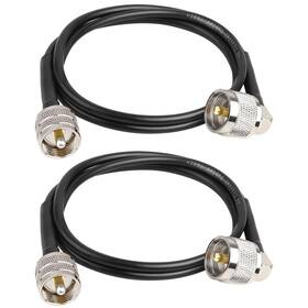 Pl-259 Mookeerf 658361452152 Cb Coax Cable - 2pcs 3ft Rg58 Uhf Male To Right Angle Coaxial Cab